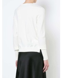 Pull à col rond blanc Simone Rocha