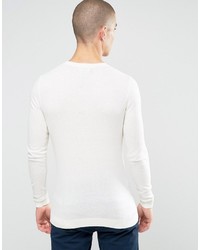 Pull à col rond blanc Asos