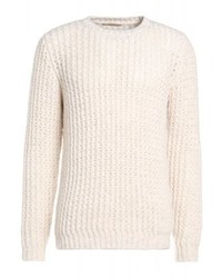Pull à col rond blanc Nuur