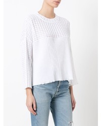 Pull à col rond blanc Sonia Rykiel