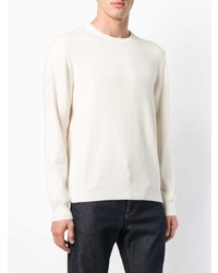 Pull à col rond blanc Z Zegna