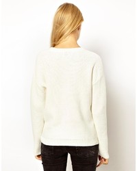 Pull à col rond blanc Asos