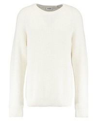 Pull à col rond blanc Weekday