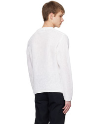 Pull à col rond blanc Solid Homme