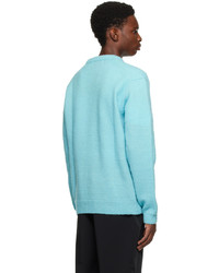 Pull à col rond bleu clair Solid Homme