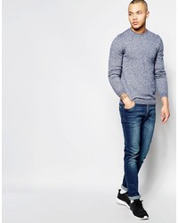 Pull à col rond bleu clair Asos