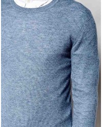 Pull à col rond bleu clair Asos