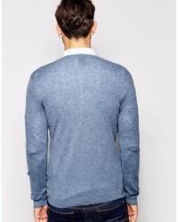 Pull à col rond bleu clair Asos