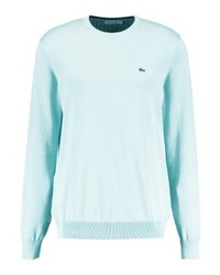 Pull à col rond bleu clair Lacoste