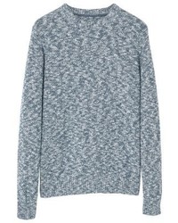 Pull à col rond bleu clair Mango