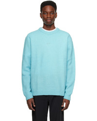 Pull à col rond bleu clair Solid Homme
