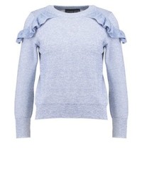 Pull à col rond bleu clair Topshop