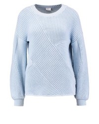Pull à col rond bleu clair Vila