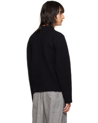 Pull à col rond bleu marine Jil Sander