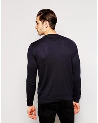 Pull à col rond bleu marine Asos