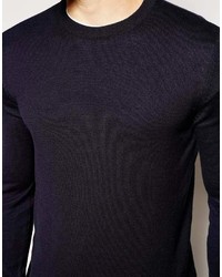 Pull à col rond bleu marine Asos