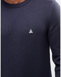 Pull à col rond bleu marine Asos