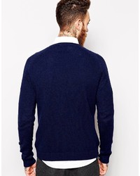 Pull à col rond bleu marine Asos