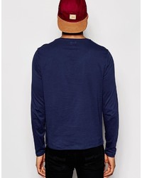 Pull à col rond bleu marine Asos