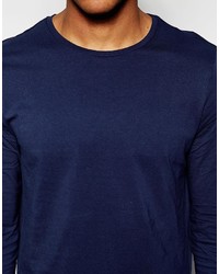 Pull à col rond bleu marine Asos