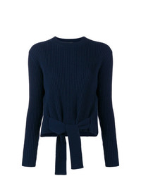 Pull à col rond bleu marine Cashmere In Love