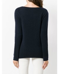 Pull à col rond bleu marine 'S Max Mara