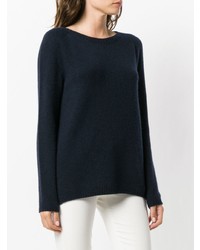 Pull à col rond bleu marine 'S Max Mara