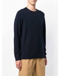 Pull à col rond bleu marine Folk