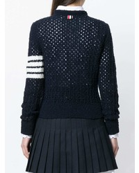 Pull à col rond bleu marine Thom Browne