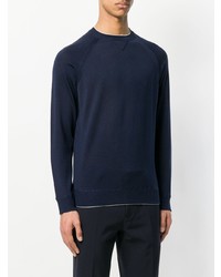 Pull à col rond bleu marine Eleventy