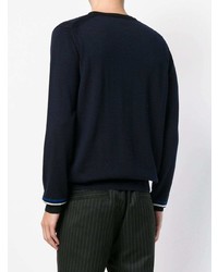 Pull à col rond bleu marine Dondup