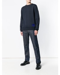 Pull à col rond bleu marine Calvin Klein Jeans