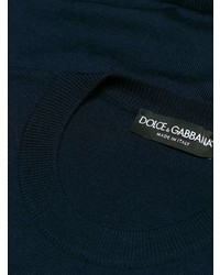 Pull à col rond bleu marine Dolce & Gabbana