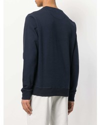 Pull à col rond bleu marine Woolrich