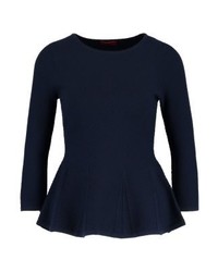 Pull à col rond bleu marine Hugo Boss