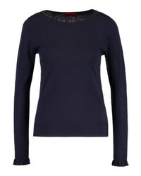 Pull à col rond bleu marine Hugo Boss