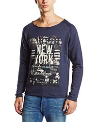 Pull à col rond bleu marine Jack & Jones