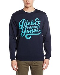 Pull à col rond bleu marine Jack & Jones