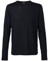 Pull à col rond bleu marine Jil Sander