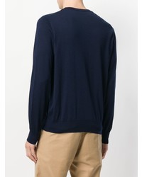 Pull à col rond bleu marine Fay