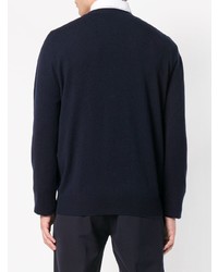 Pull à col rond bleu marine Jil Sander