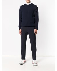 Pull à col rond bleu marine Jil Sander