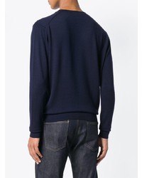 Pull à col rond bleu marine MAISON KITSUNÉ