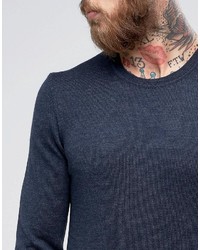 Pull à col rond bleu marine Asos