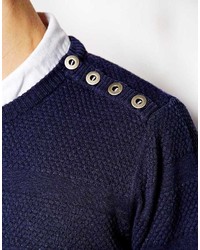 Pull à col rond bleu marine