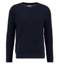 Pull à col rond bleu marine Minimum