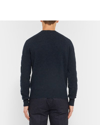 Pull à col rond bleu marine Tom Ford