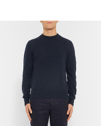 Pull à col rond bleu marine Tom Ford