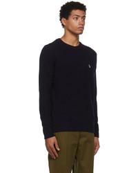 Pull à col rond bleu marine MAISON KITSUNÉ