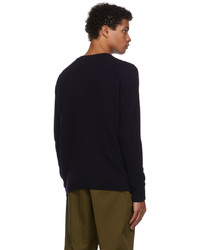 Pull à col rond bleu marine MAISON KITSUNÉ